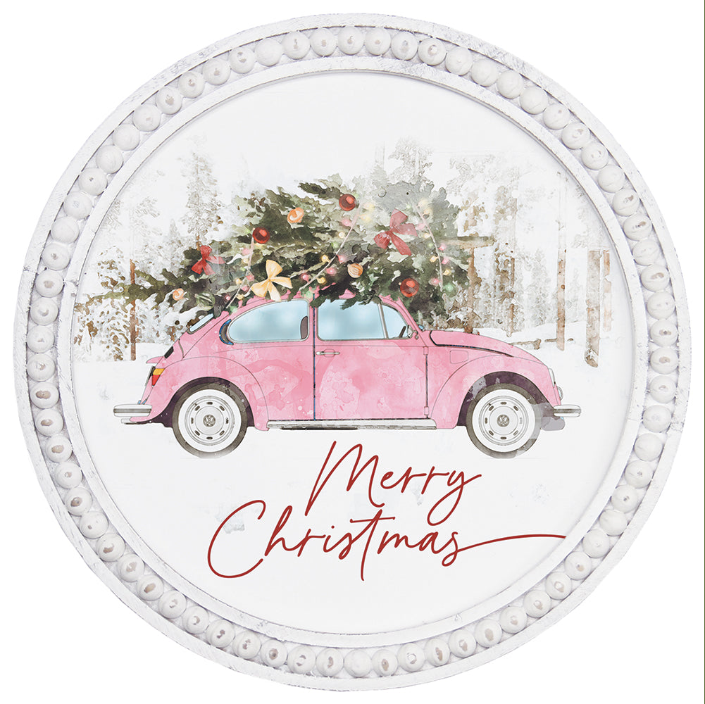 Pink Christmas Car