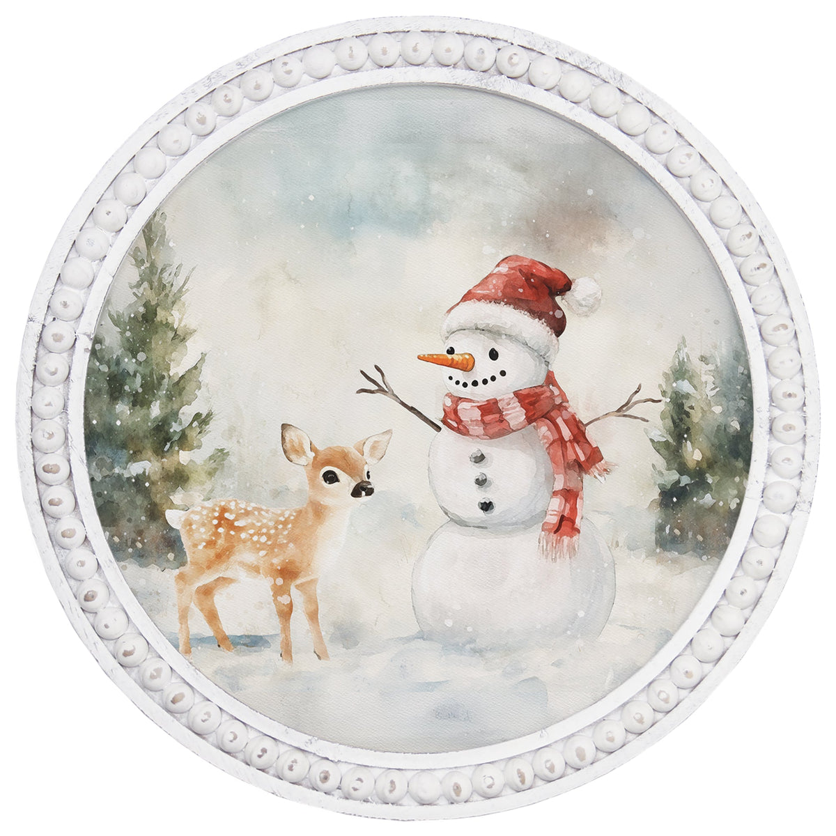 Snowman And Deer