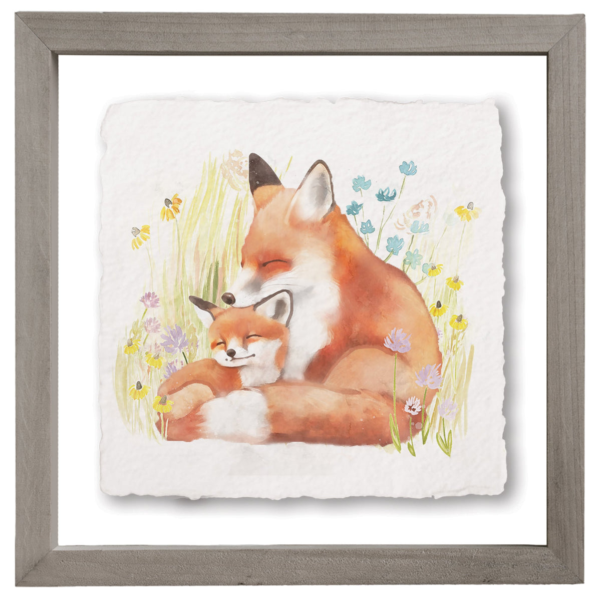 Mama Baby Fox Art