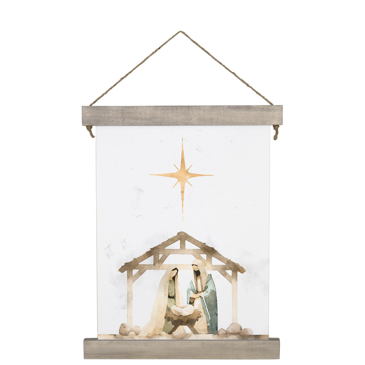 Watercolor Nativity Stable