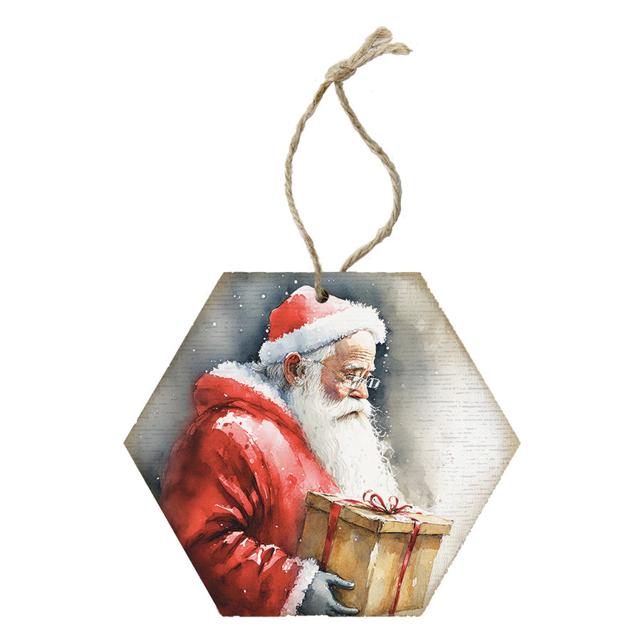 Watercolor Santa Gift