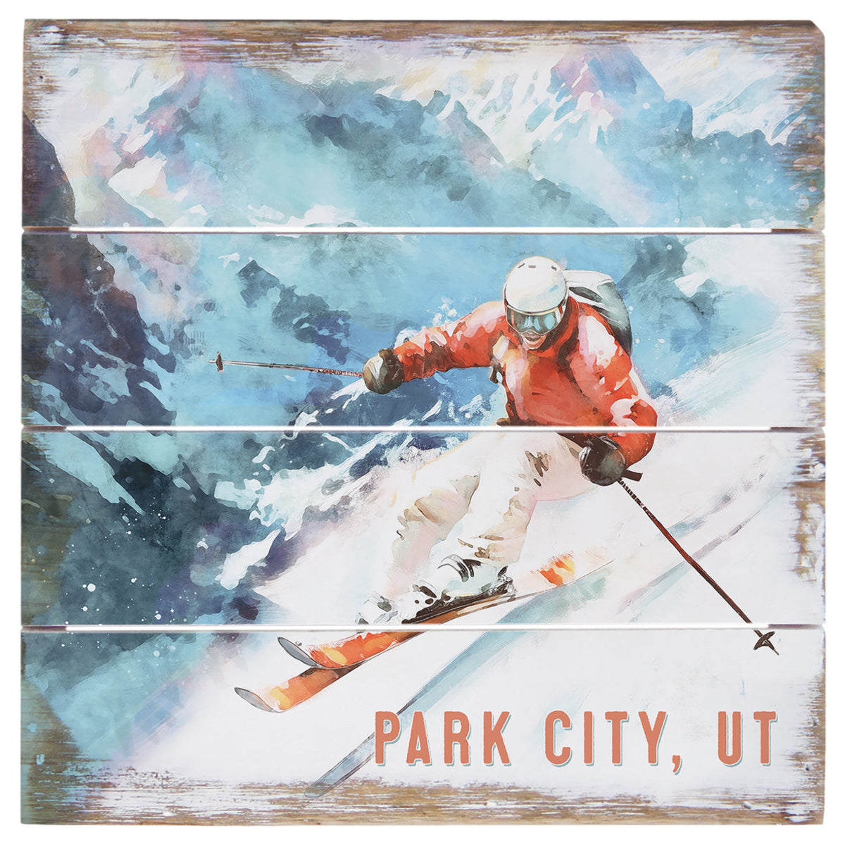 Mountain Skier Scene LOC 6"