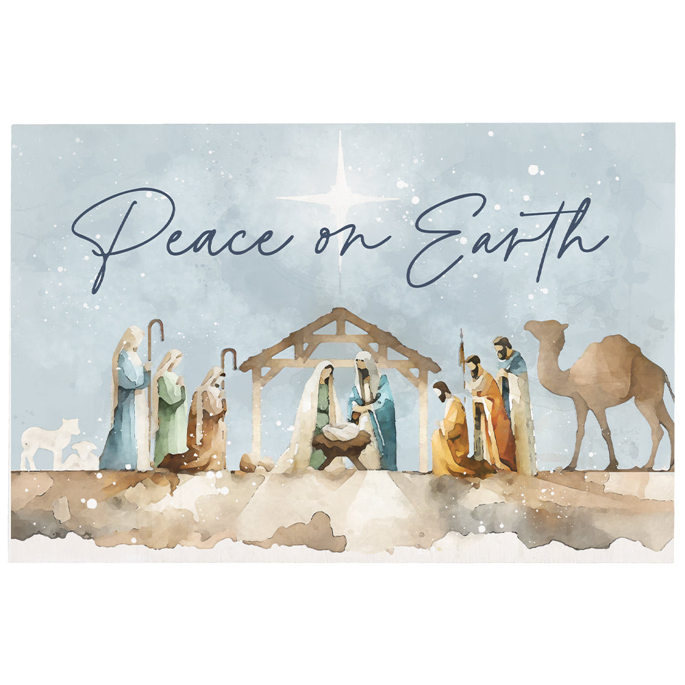 Watercolor Nativity Scene