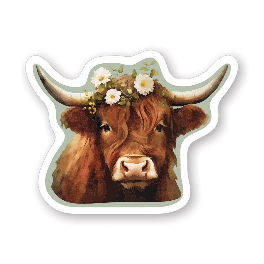 Floral Highland Cow