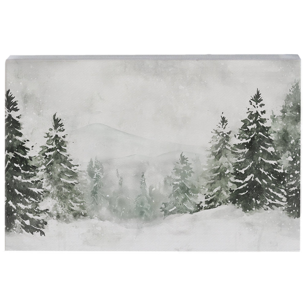 Snowy Pine Mountain Scene