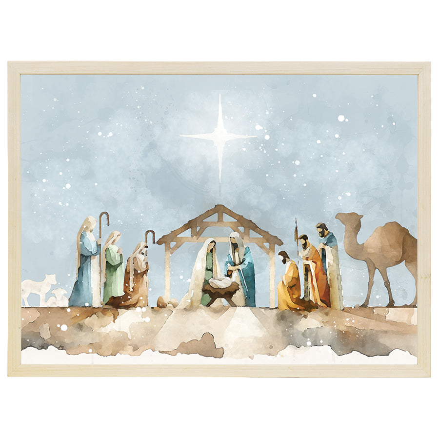 Watercolor Nativity Scene