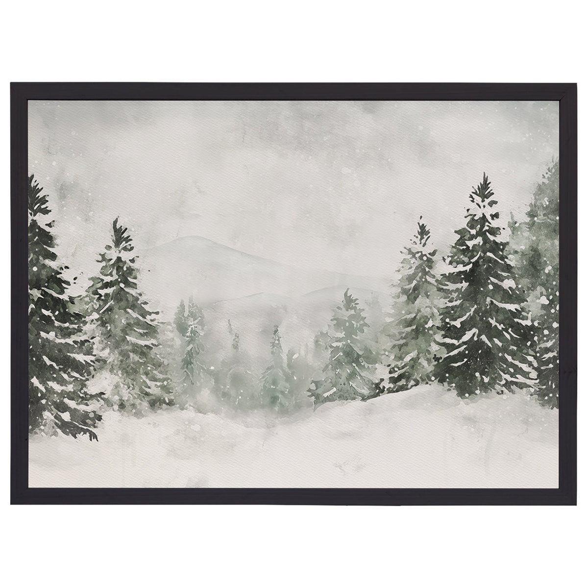 Snowy Pine Mountain Scene