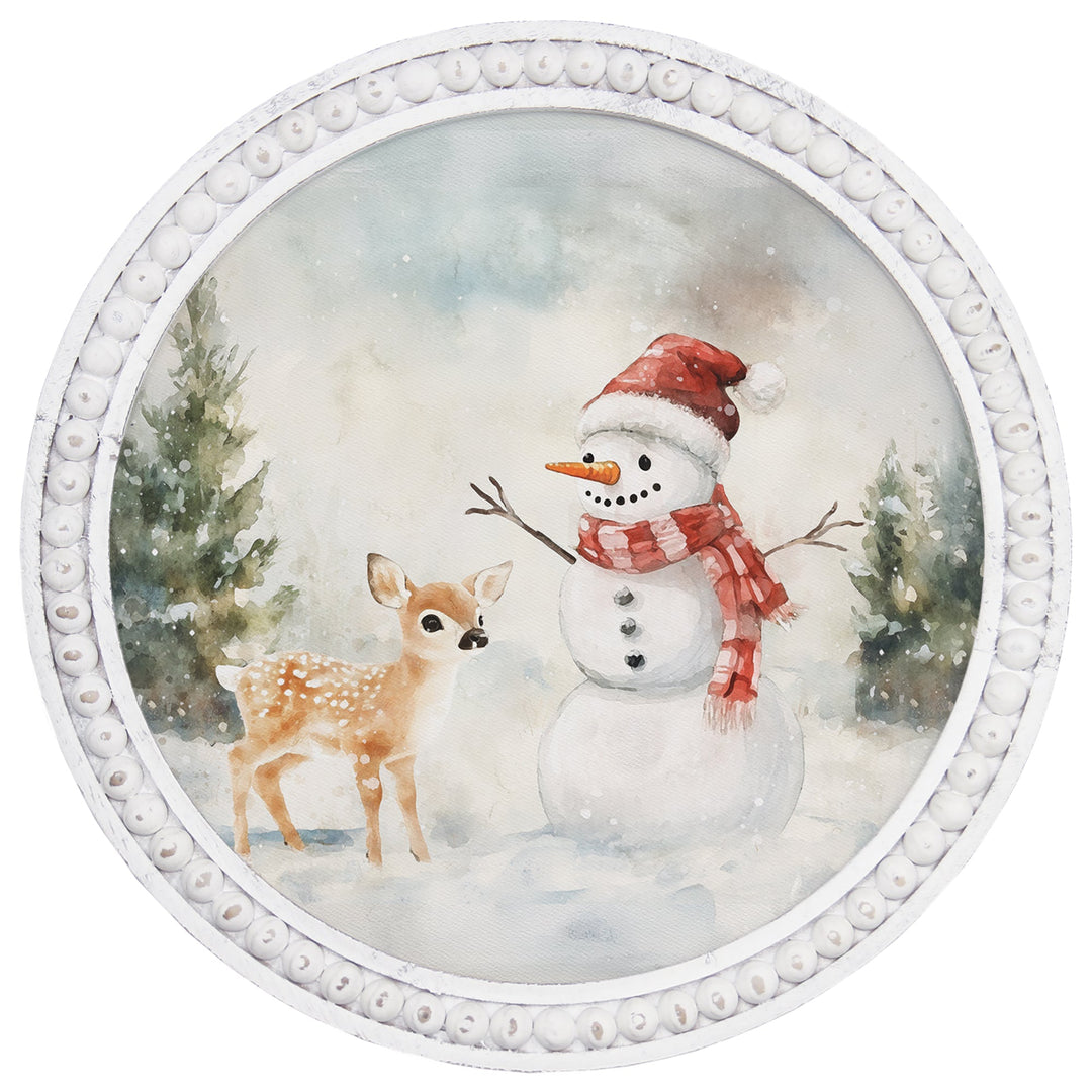 Snowman And Deer