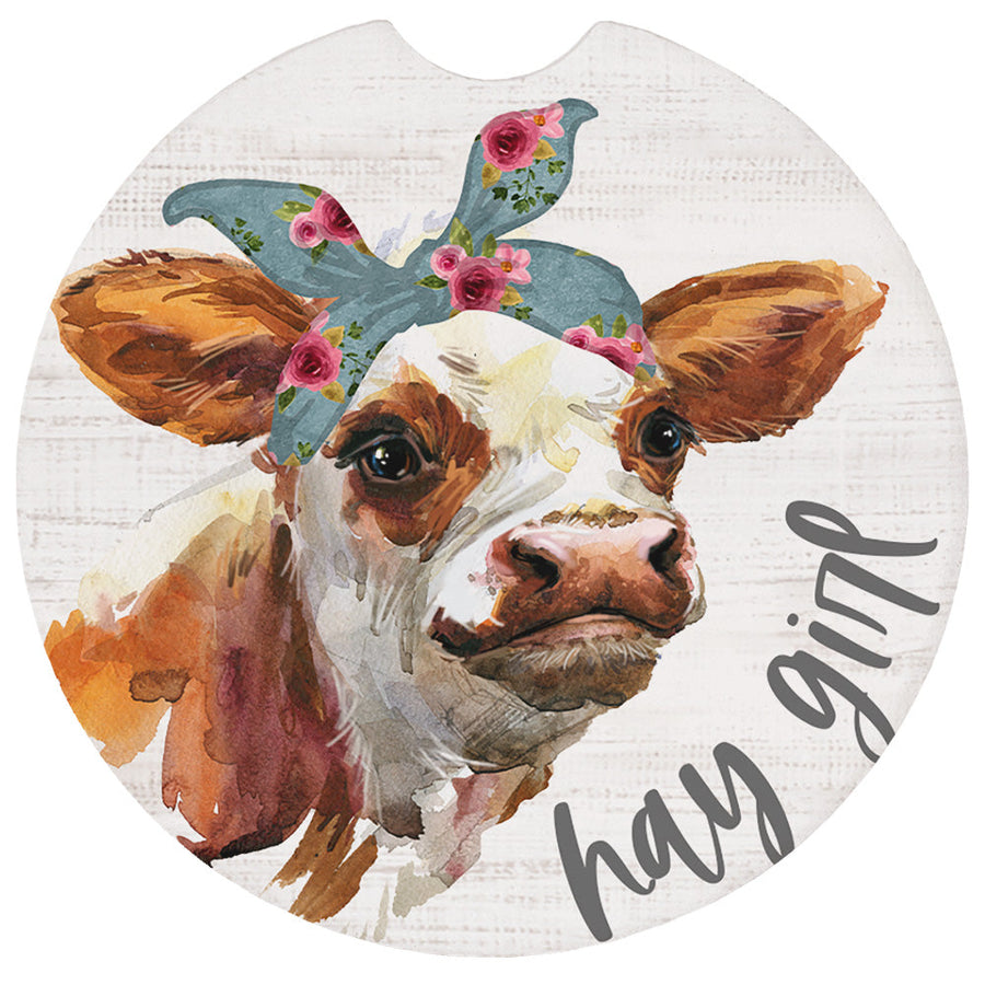 Hay Girl Cow