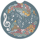Blue Floral Treble Clef