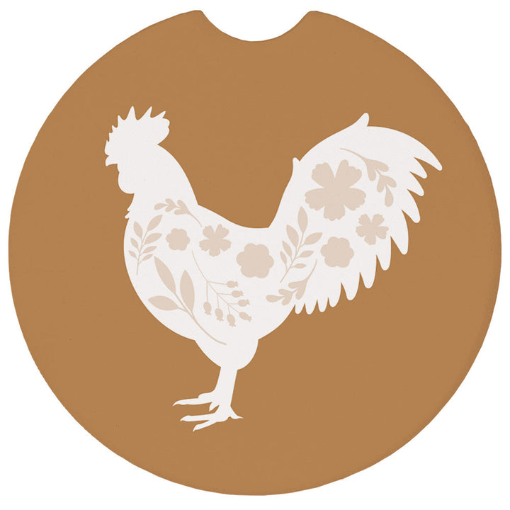 Tan Floral Rooster