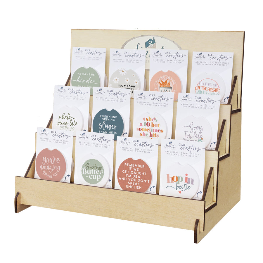 Inspirational + Humor Car Coaster Display Bundle 2026