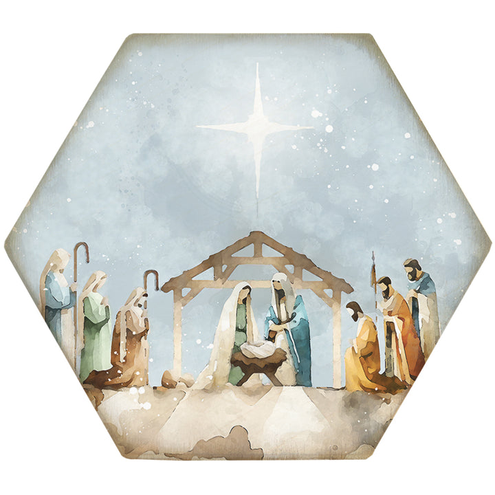 Watercolor Nativity Scene