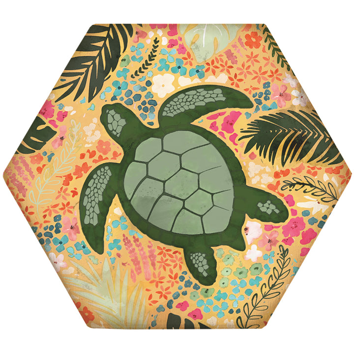 Yellow Floral Turtle