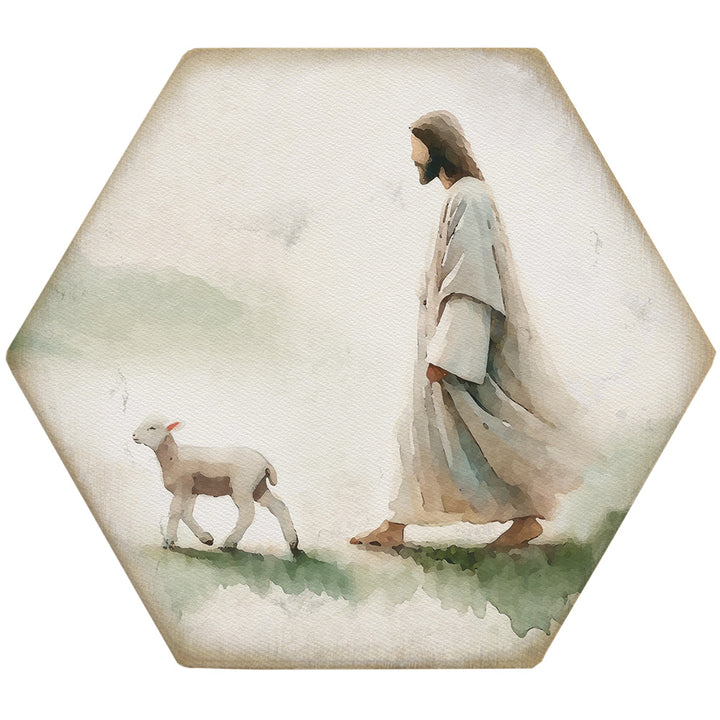 Jesus Walking Lamb