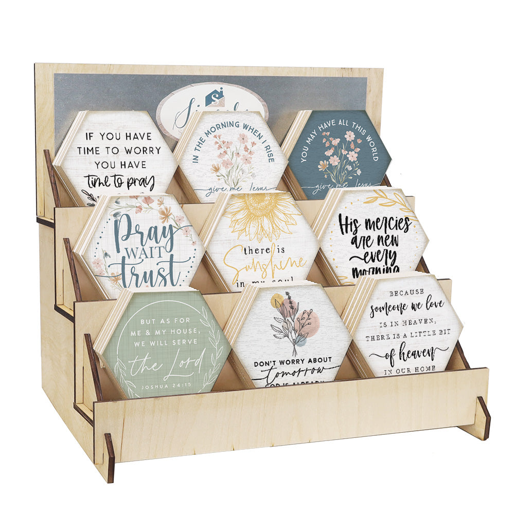 Faith Magnetic Honeycomb Coasters Bundle Display 2024