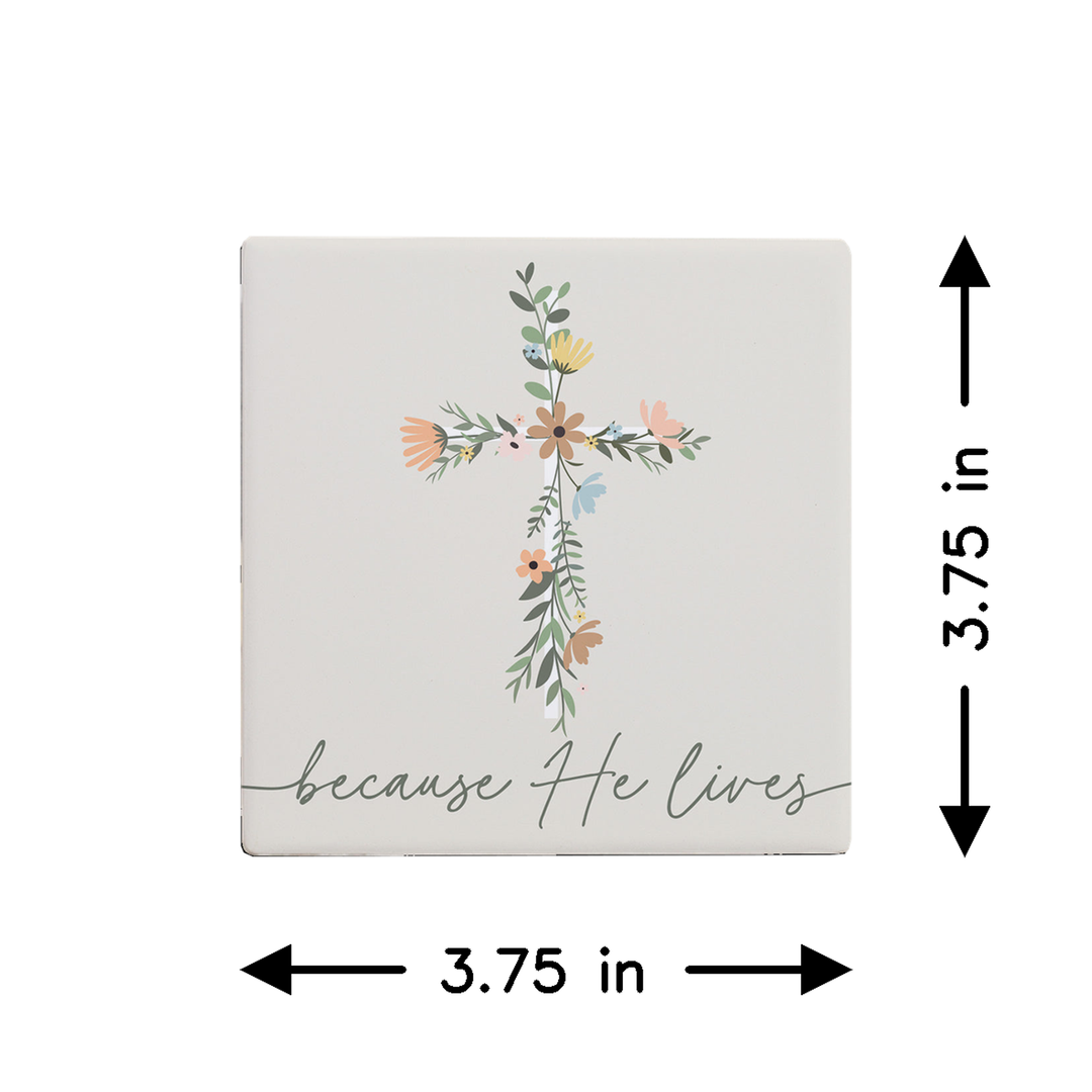 Floral Cross He Lives