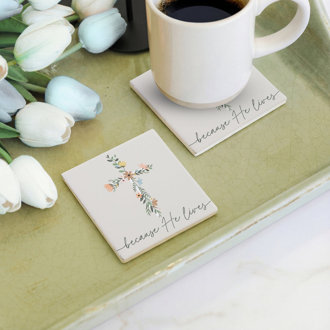 Floral Cross He Lives