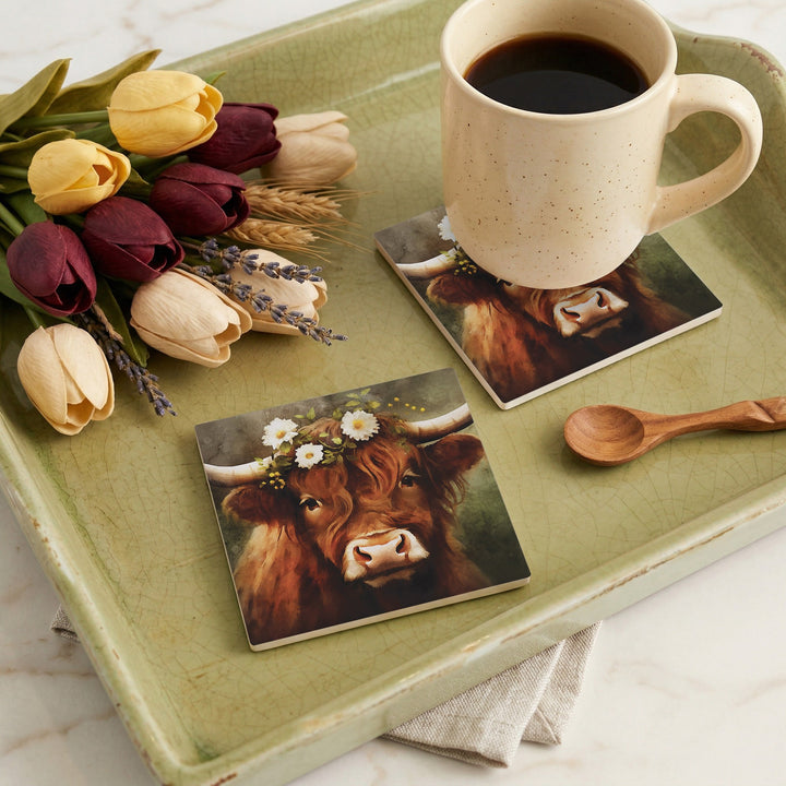 Floral Highland Cow
