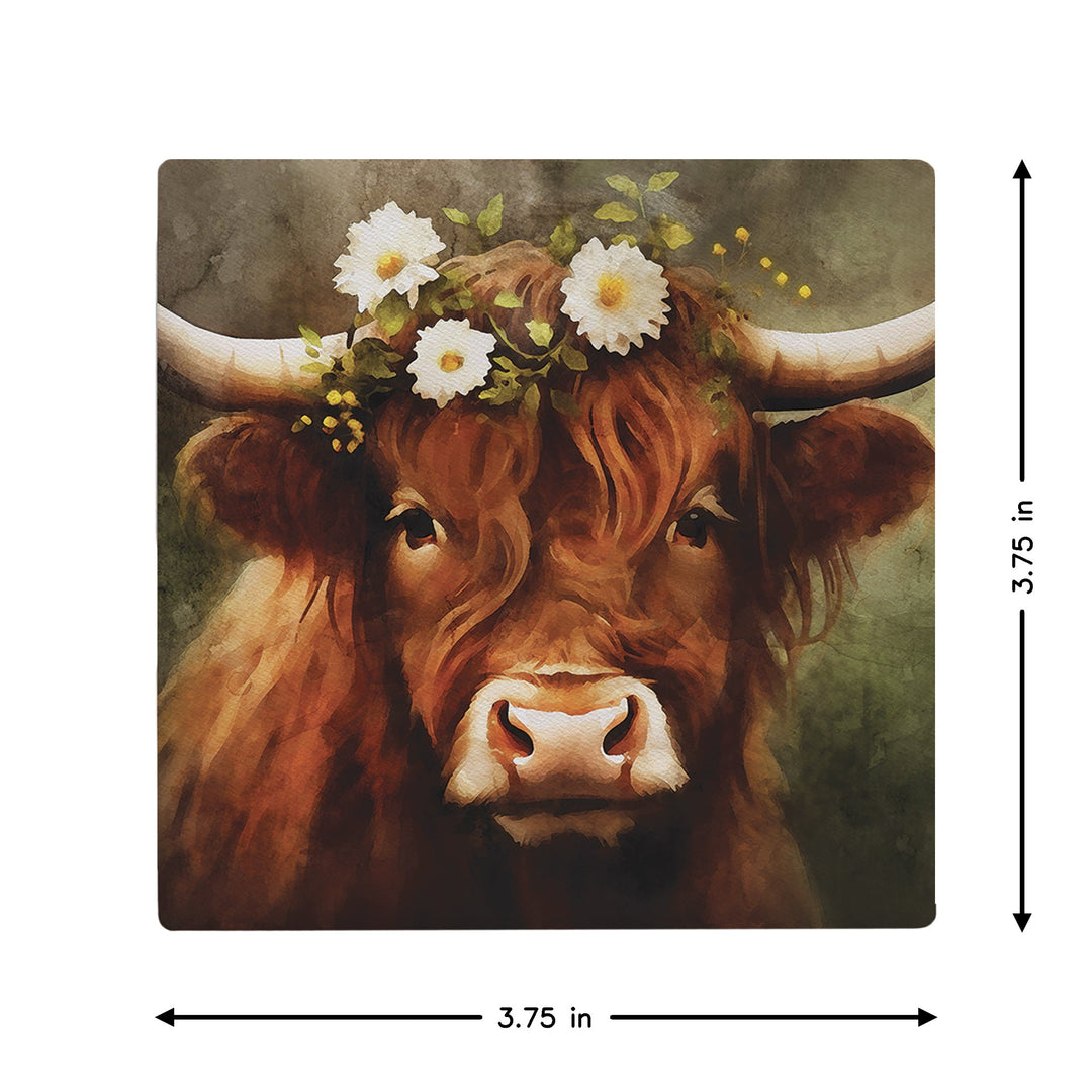 Floral Highland Cow
