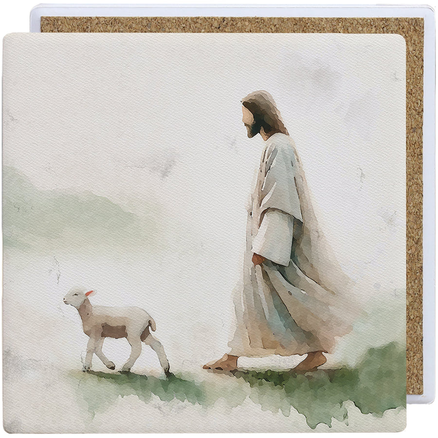 Jesus Walking Lamb