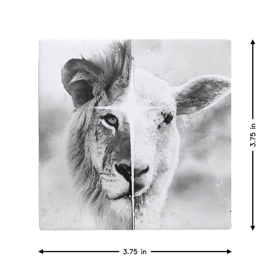 Lion & Lamb B&W