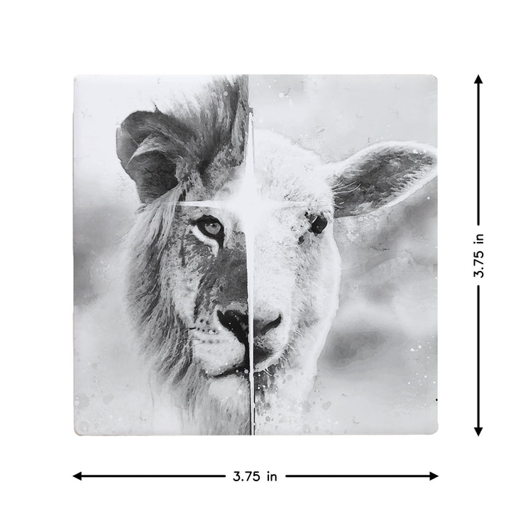 Lion & Lamb B&W