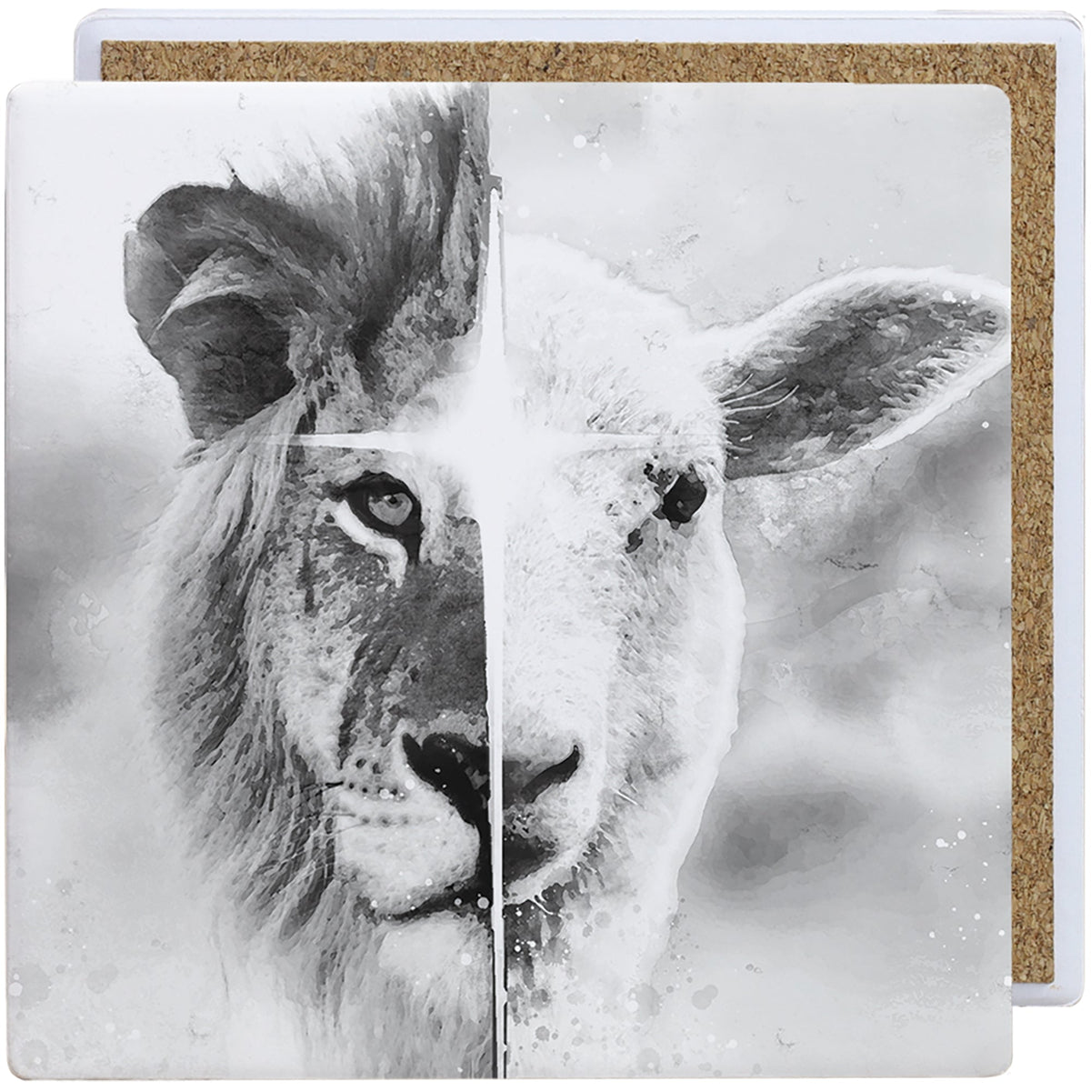 Lion & Lamb B&W
