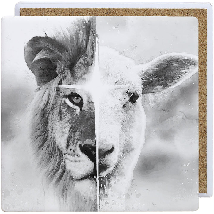 Lion & Lamb B&W