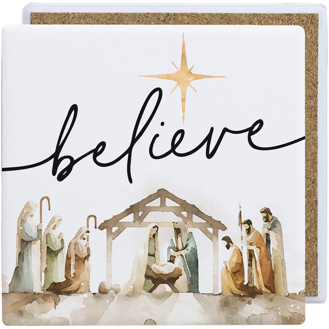 Believe Watercolor Nativity