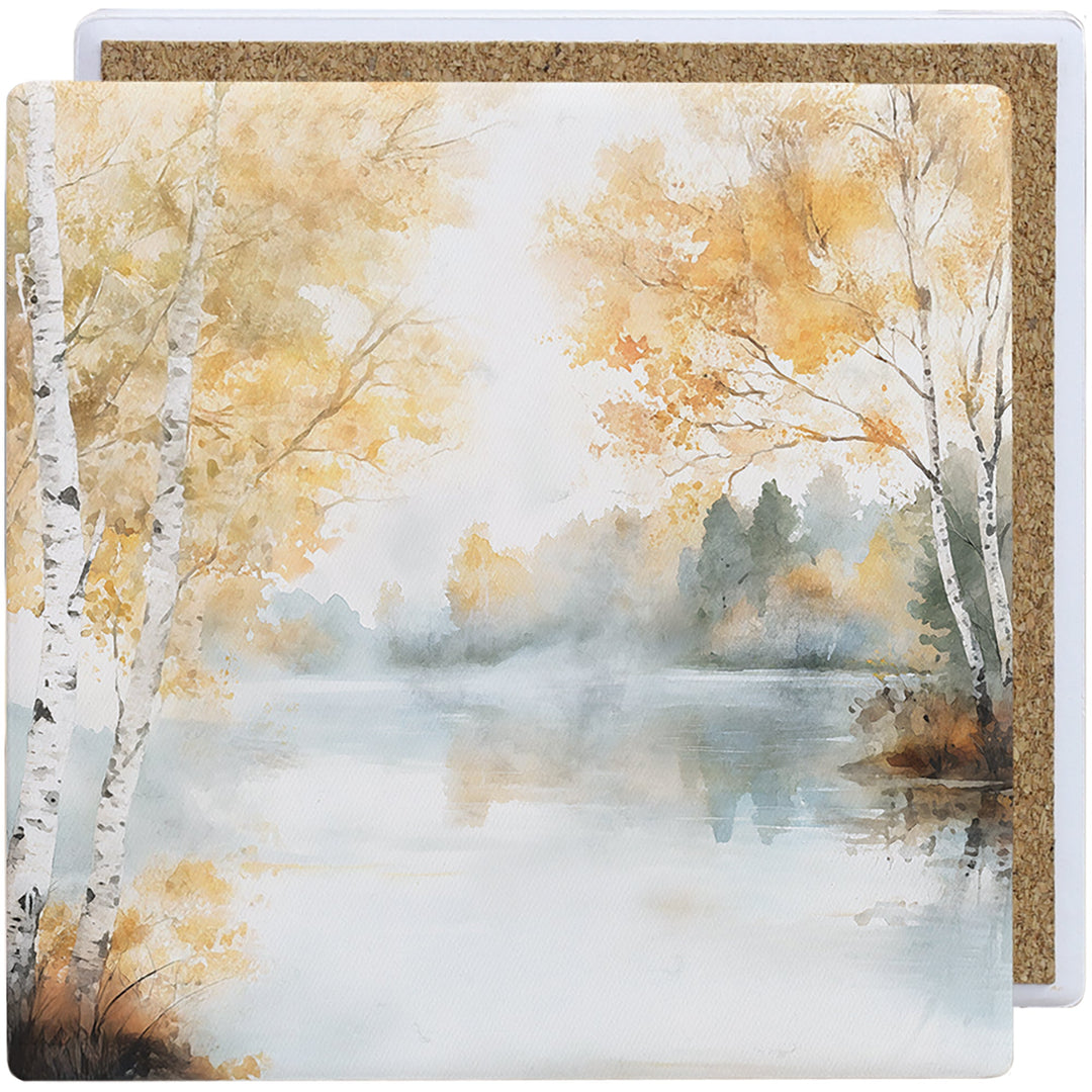 Fall Birch Lake Scene