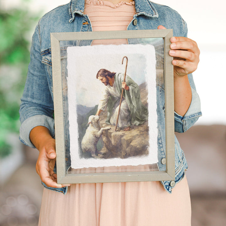 Jesus Lamb On Cliff