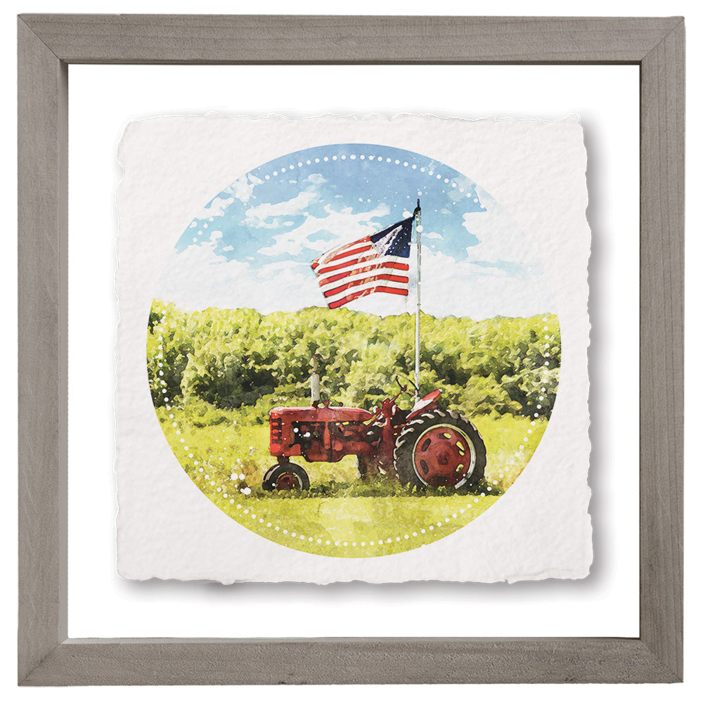 Tractor Flag Watercolor