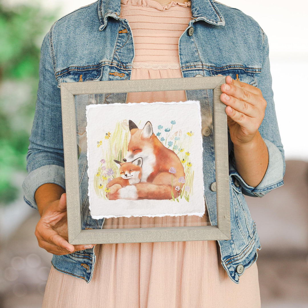Mama Baby Fox Art