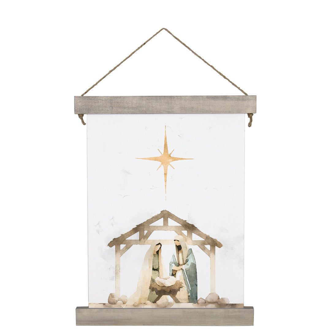 Watercolor Nativity Stable