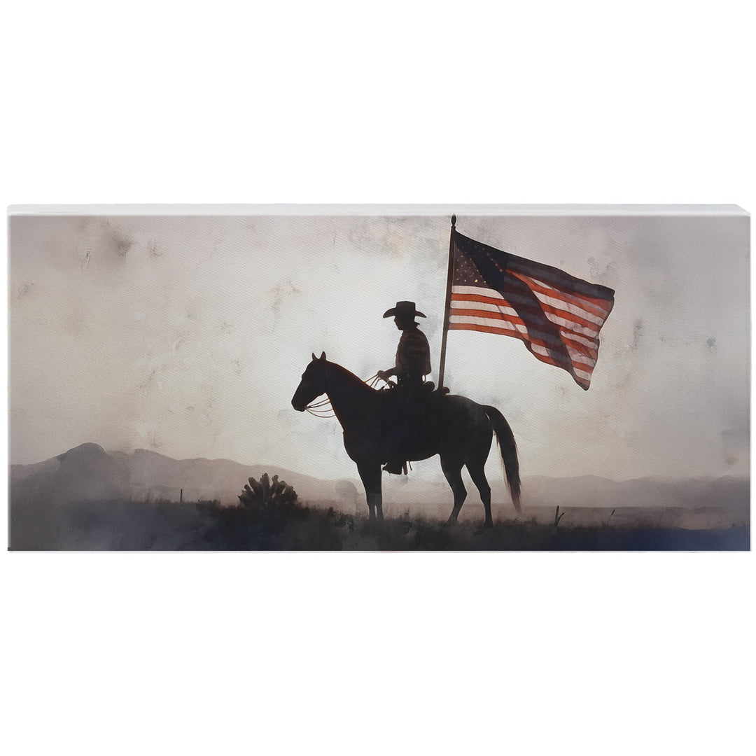 Cowboy American Flag