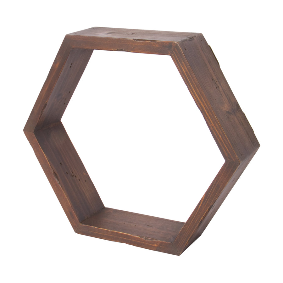 Honeycomb Shelf - Stained Wood