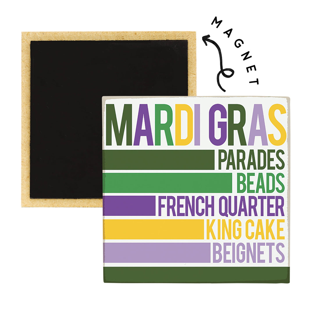 Mardi Gras Words Stripes