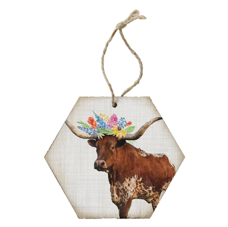 Longhorn With Wildflowers