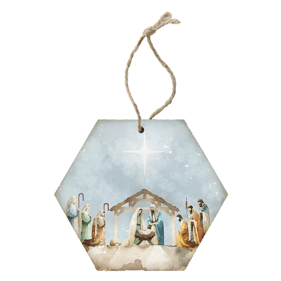 Watercolor Nativity Scene