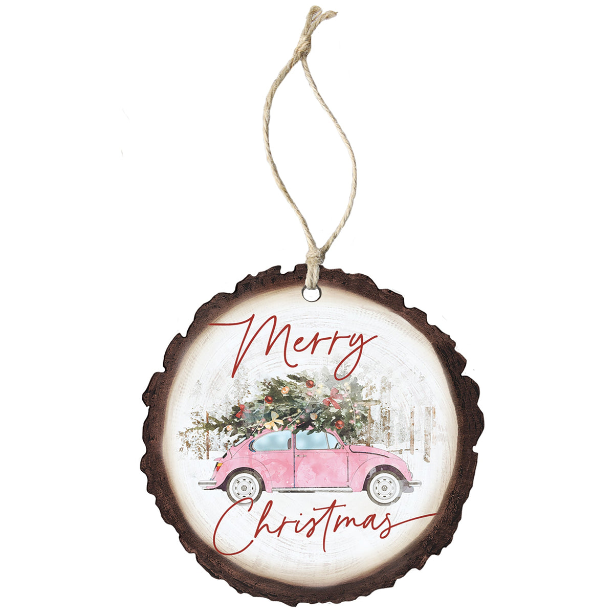 Pink Christmas Car