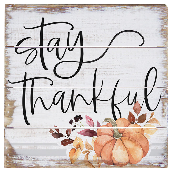 Stay Thankful Pumpkin 6"