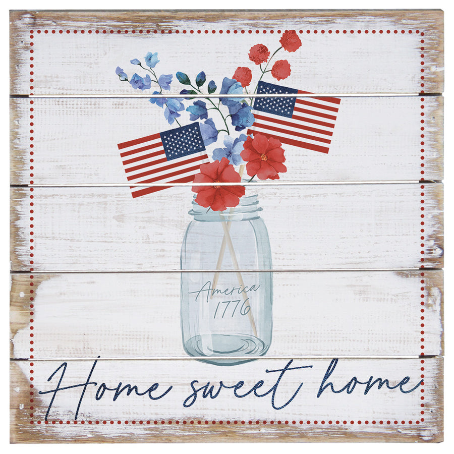 Home Sweet Flag Jar 8"