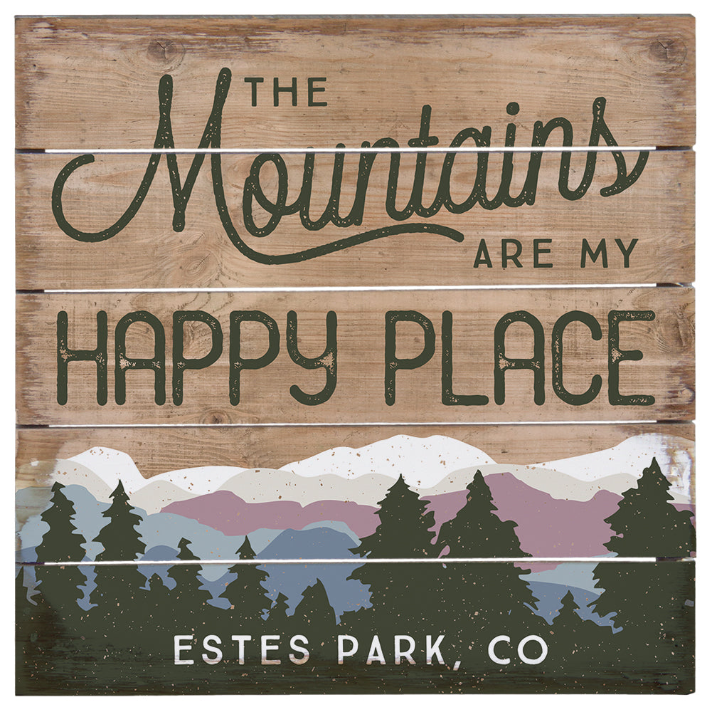 Mountains Happy Place LOC 8"