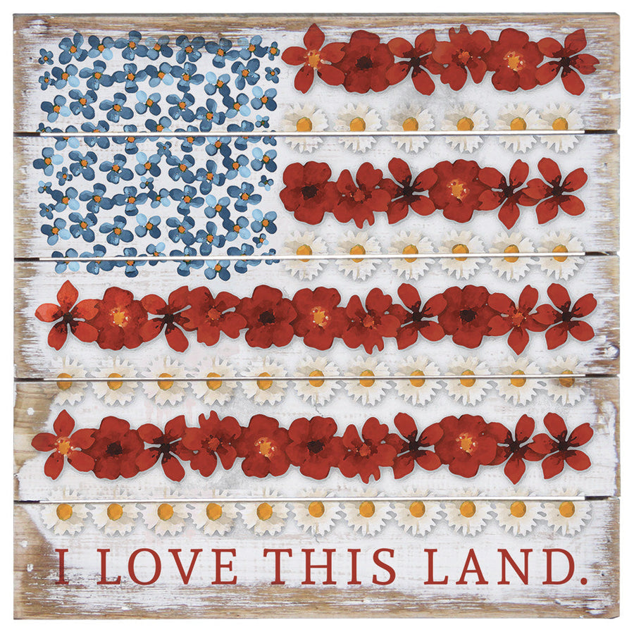 Floral Flag Love Land 8"