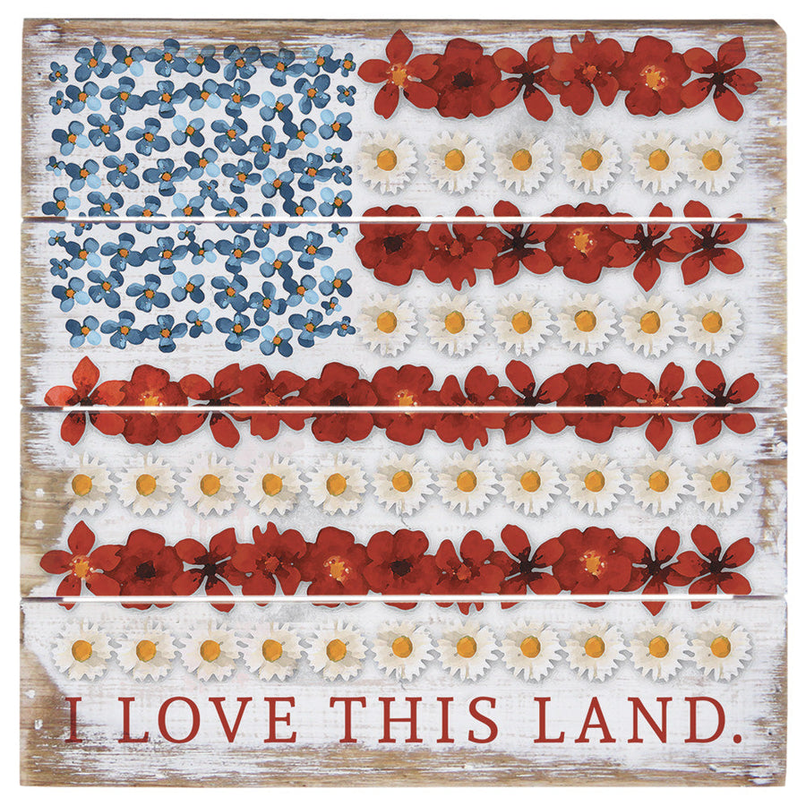 Floral Flag Love Land 6"