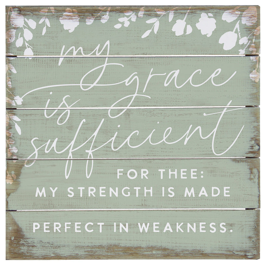 Grace Sufficient Green 8"