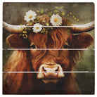 Floral Highland Cow 6"