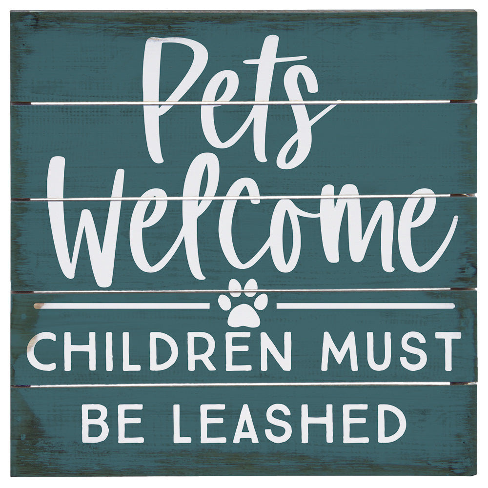 Pets Welcome Leashed 8"