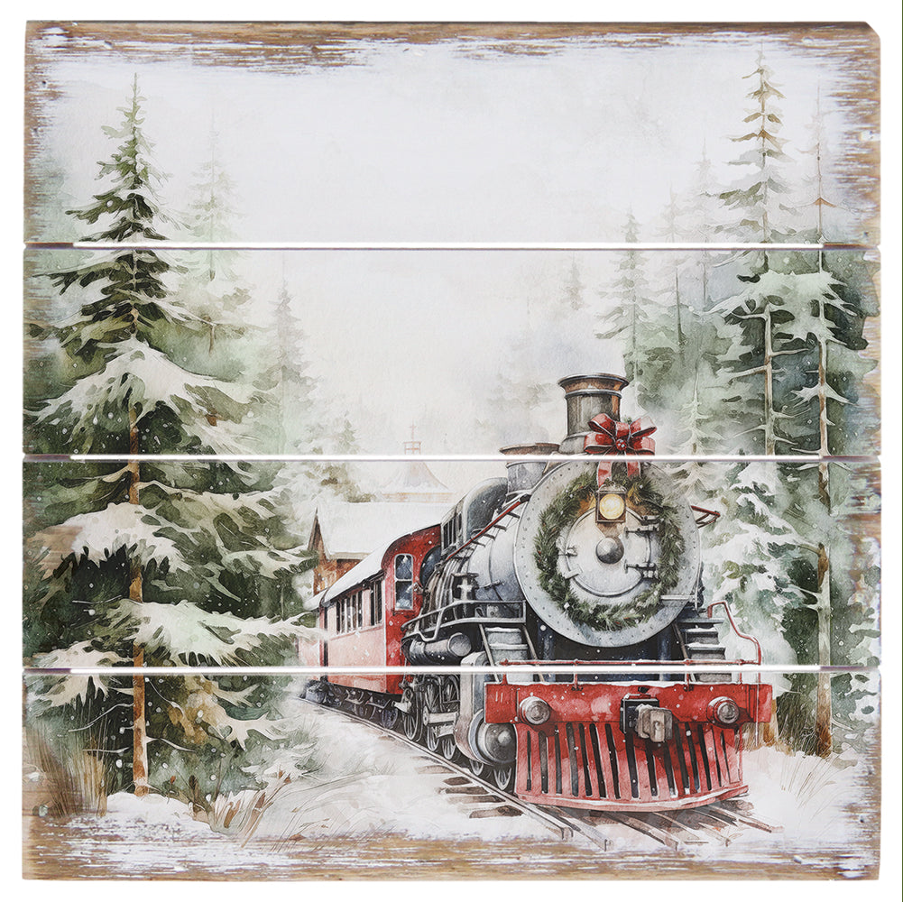 Christmas Train Art 6"
